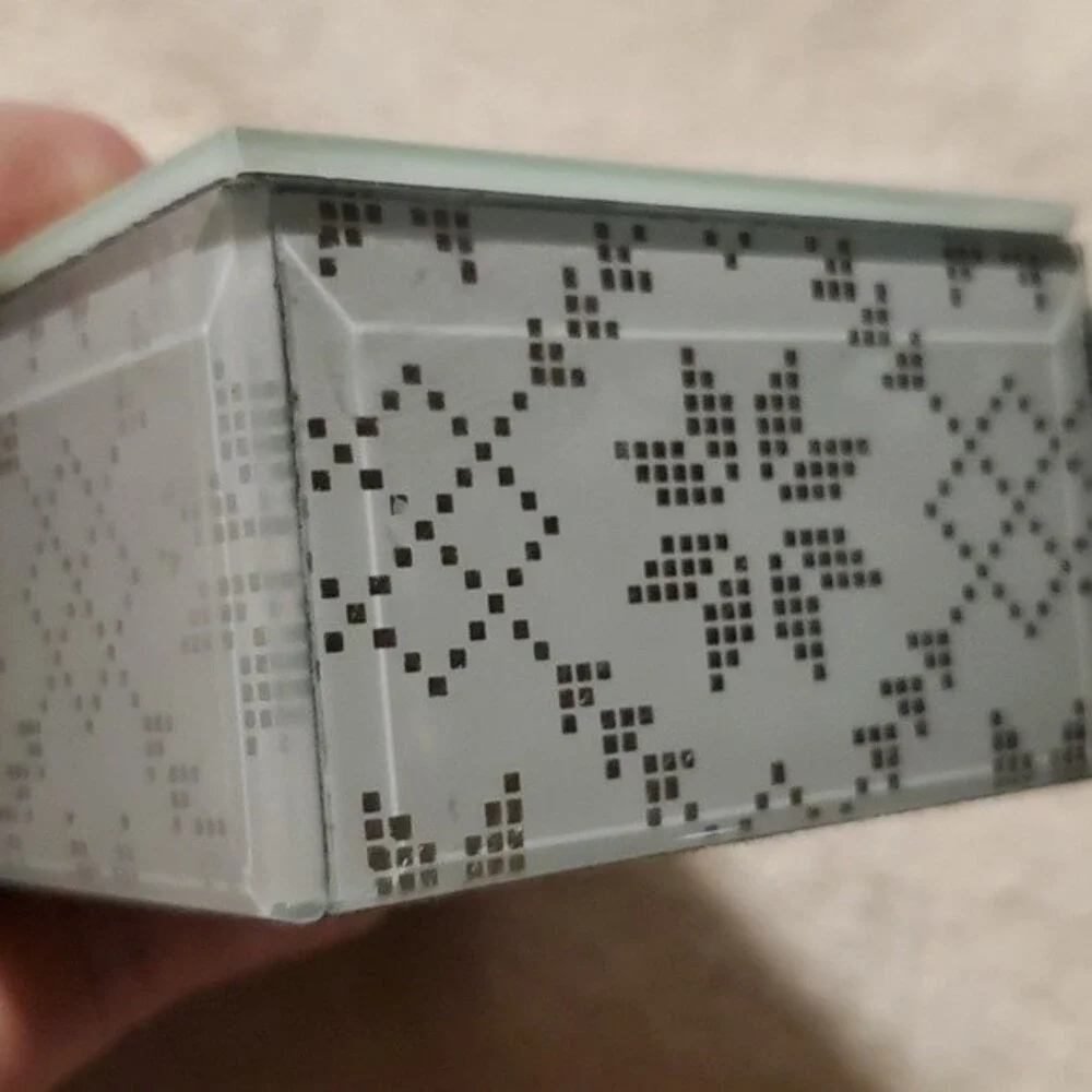 Max Studio Home - Trinket Box blue and silver snowflake design
